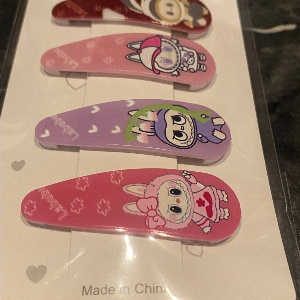 Set Of 6 Labubu Hair Clip Barrettes